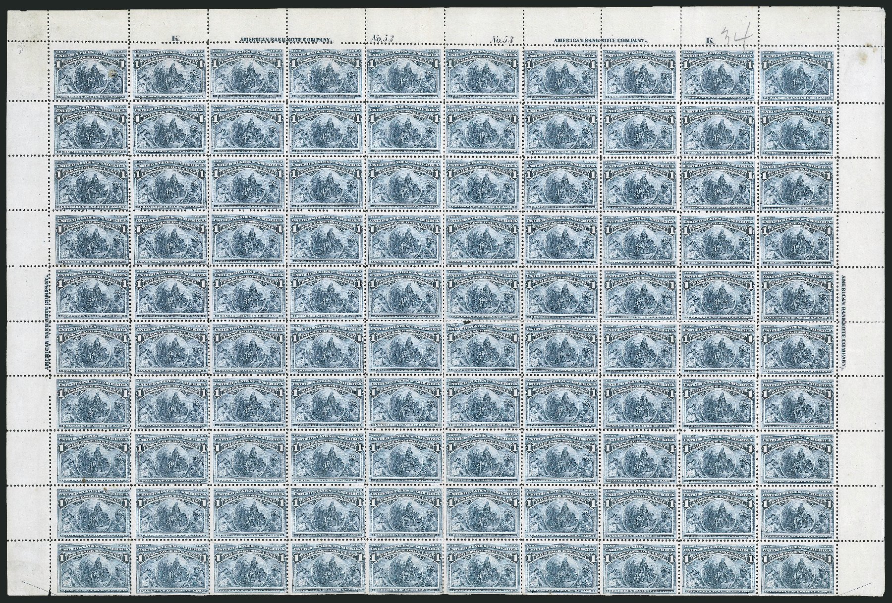 Price of US Stamps Scott Catalogue #230: 1893 1c Columbian Exposition. Robert Siegel Auction Galleries, Apr 2009, Sale 971, Lot 1007