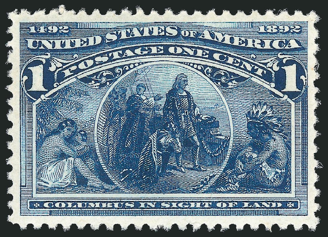 US Stamps Values Scott Catalogue #230: 1893 1c Columbian Exposition. Robert Siegel Auction Galleries, Sep 2009, Sale 976, Lot 1668