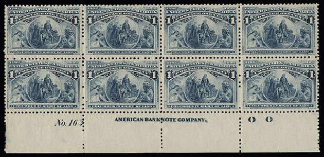 US Stamp Price Scott # 230 - 1c 1893 Columbian Exposition. Spink Shreves Galleries, Aug 2013, Sale 144, Lot 178