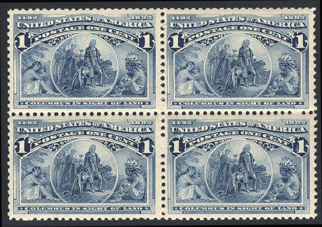 US Stamps Price Scott Catalogue 230: 1893 1c Columbian Exposition. Cherrystone Auctions, May 2008, Sale 200805, Lot 199