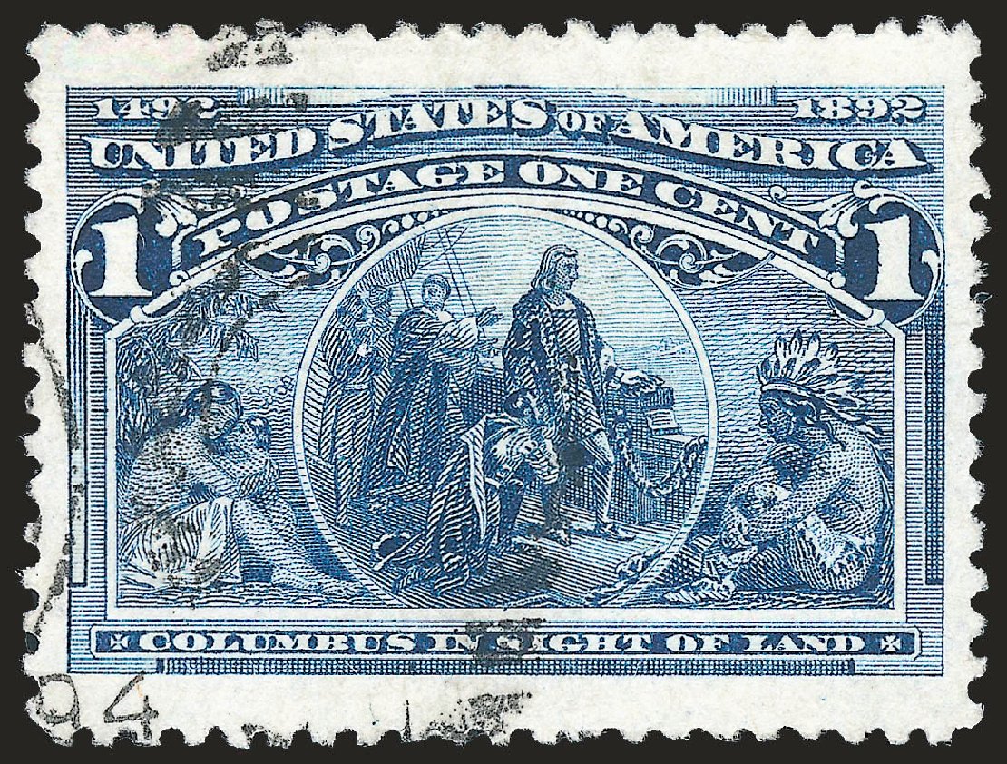 US Stamp Value Scott Catalog 230 - 1c 1893 Columbian Exposition. Robert Siegel Auction Galleries, Jun 2009, Sale 975, Lot 1479
