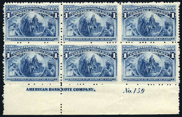 Cost of US Stamps Scott Catalogue #230: 1c 1893 Columbian Exposition. Harmer-Schau Auction Galleries, Jun 2008, Sale 78, Lot 1411