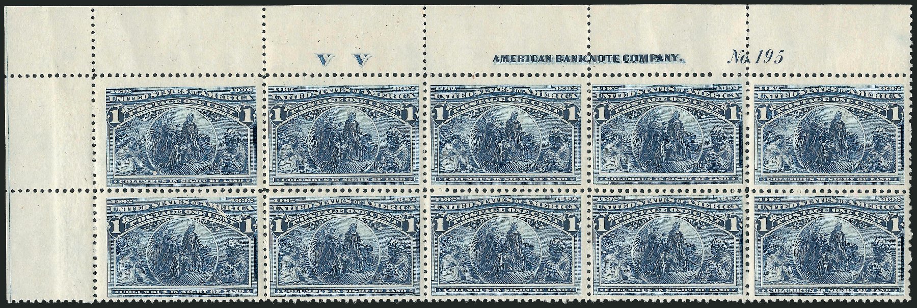 Values of US Stamp Scott Cat. 230: 1c 1893 Columbian Exposition. Robert Siegel Auction Galleries, Apr 2009, Sale 971, Lot 1031
