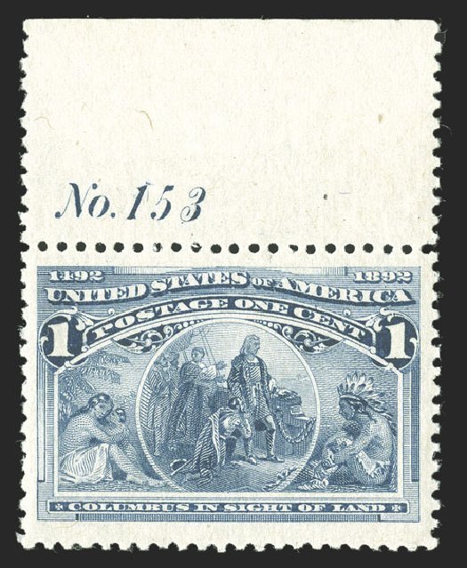 US Stamps Prices Scott Catalogue #230 - 1893 1c Columbian Exposition. Spink Shreves Galleries, Jul 2012, Sale 140, Lot 171