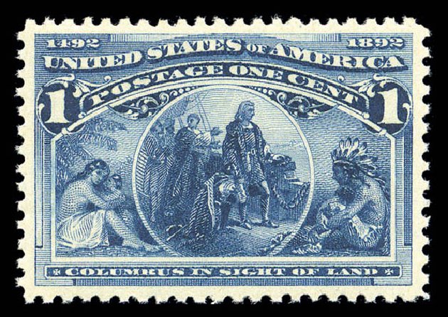 US Stamps Value Scott Catalogue # 230: 1c 1893 Columbian Exposition. Matthew Bennett International, Sep 2010, Sale 331, Lot 574