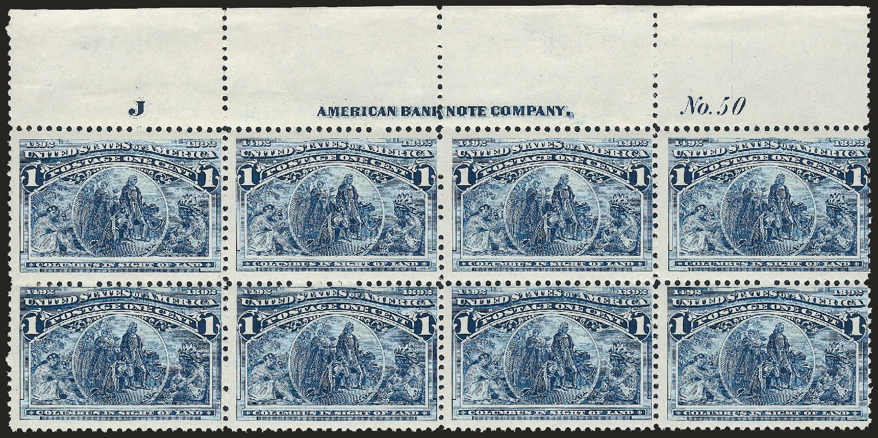 US Stamps Value Scott Catalog 230: 1893 1c Columbian Exposition. Robert Siegel Auction Galleries, Apr 2009, Sale 971, Lot 1004