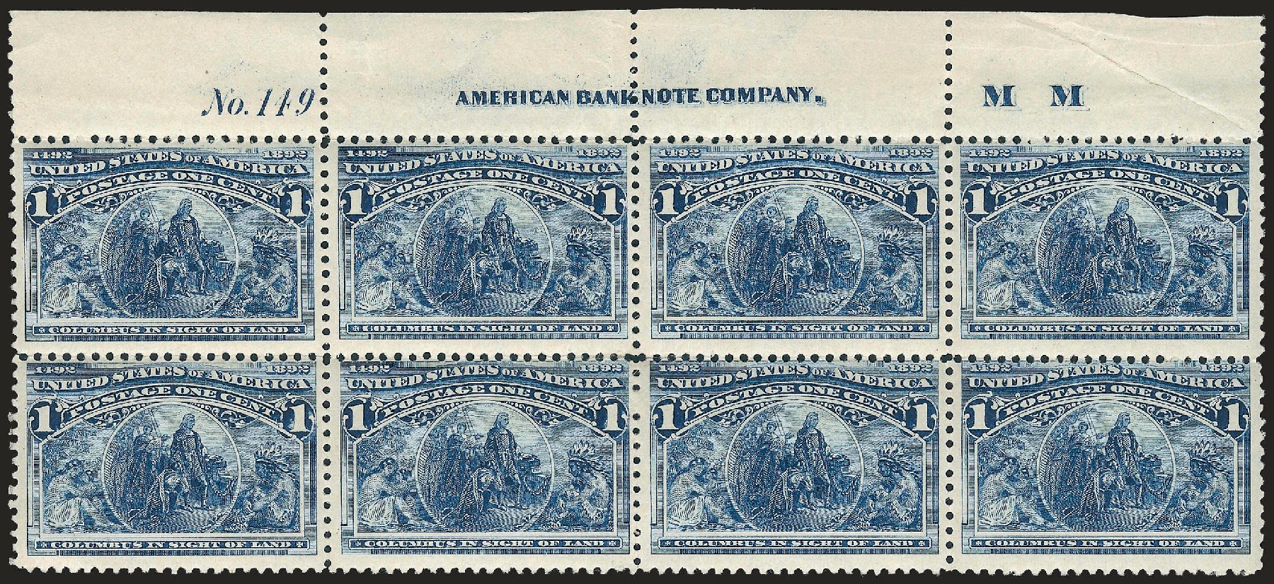 Value of US Stamps Scott Catalogue # 230: 1893 1c Columbian Exposition. Robert Siegel Auction Galleries, Apr 2009, Sale 971, Lot 1014