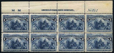 Values of US Stamps Scott Cat. 230: 1893 1c Columbian Exposition. Harmer-Schau Auction Galleries, Aug 2012, Sale 94, Lot 1295