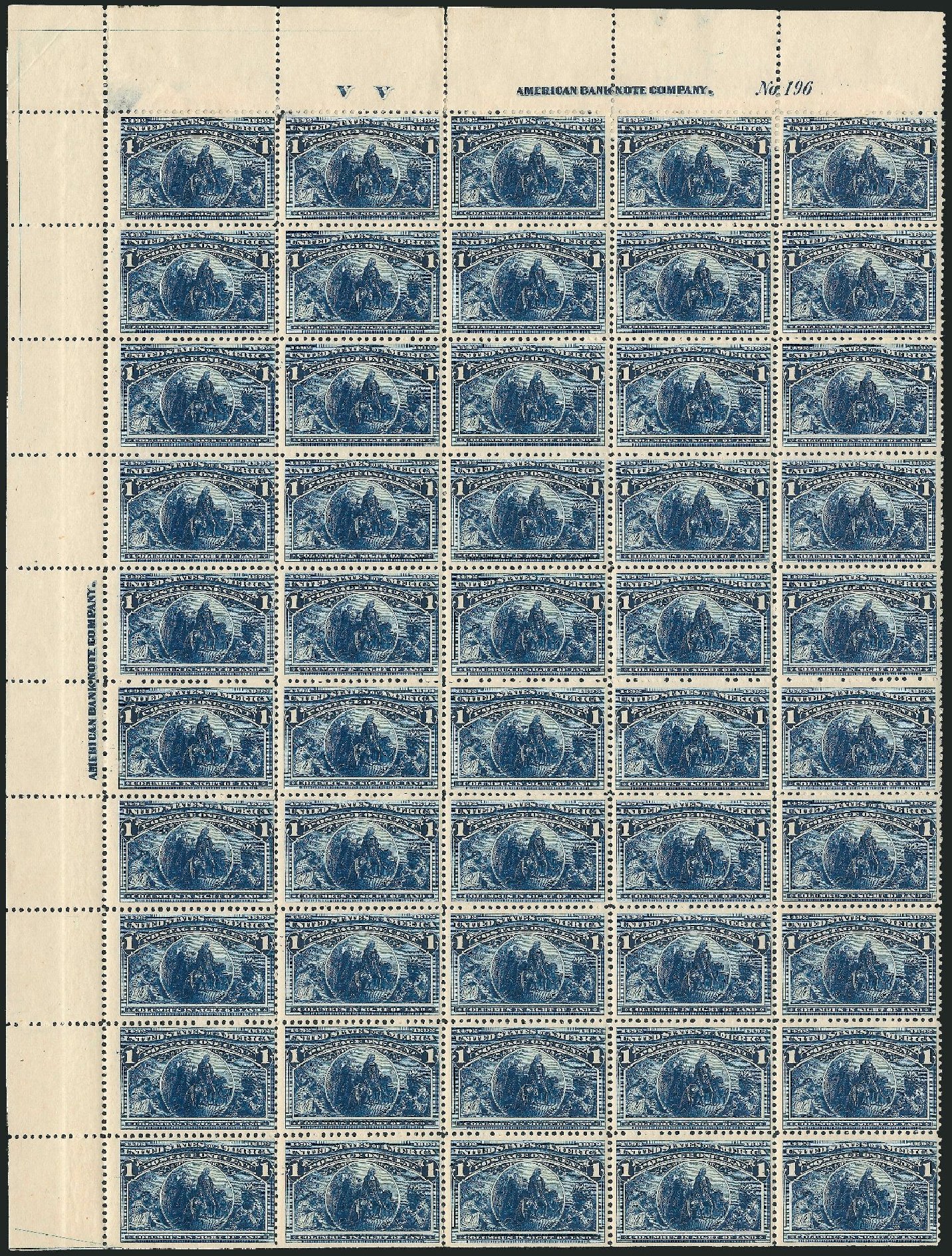 US Stamps Price Scott Catalogue 230: 1893 1c Columbian Exposition. Robert Siegel Auction Galleries, Mar 2013, Sale 1040, Lot 1555