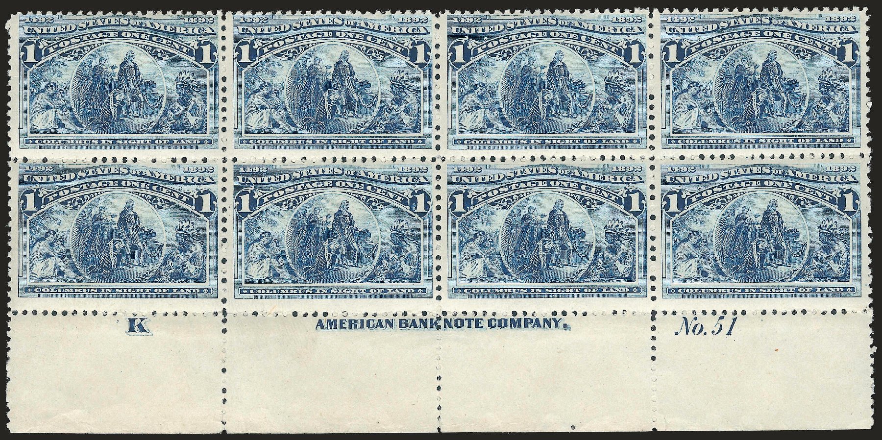 Price of US Stamps Scott Catalog # 230: 1c 1893 Columbian Exposition. Robert Siegel Auction Galleries, Apr 2009, Sale 971, Lot 1005