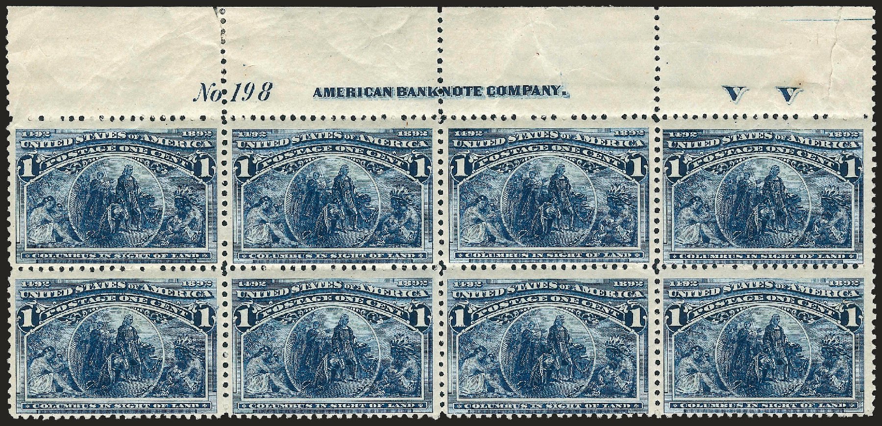 Prices of US Stamps Scott Catalogue 230 - 1893 1c Columbian Exposition. Robert Siegel Auction Galleries, Apr 2009, Sale 971, Lot 1035