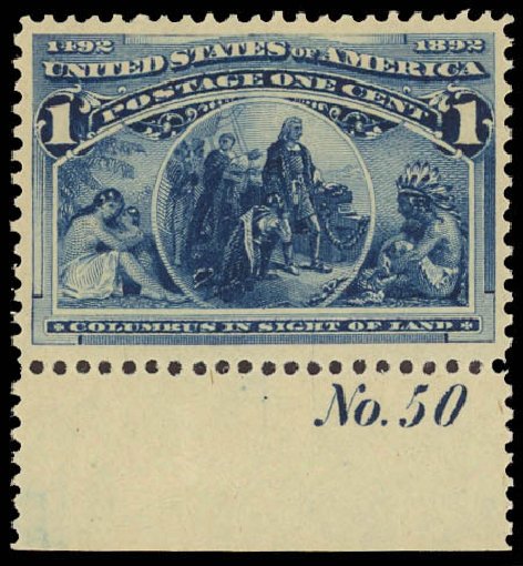 Prices of US Stamp Scott Cat. #230: 1893 1c Columbian Exposition. Daniel Kelleher Auctions, Aug 2012, Sale 631, Lot 902