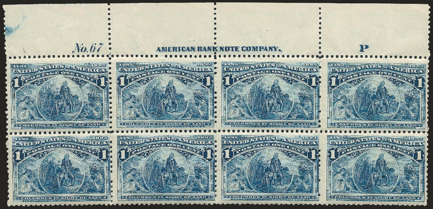 Cost of US Stamps Scott Cat. 230 - 1c 1893 Columbian Exposition. Robert Siegel Auction Galleries, Apr 2009, Sale 971, Lot 1012