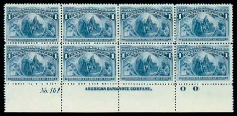 Costs of US Stamps Scott Catalog 230: 1893 1c Columbian Exposition. Matthew Bennett International, Dec 2007, Sale 324, Lot 1133