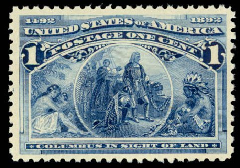 Price of US Stamps Scott 230 - 1893 1c Columbian Exposition. Daniel Kelleher Auctions, Mar 2013, Sale 635, Lot 323