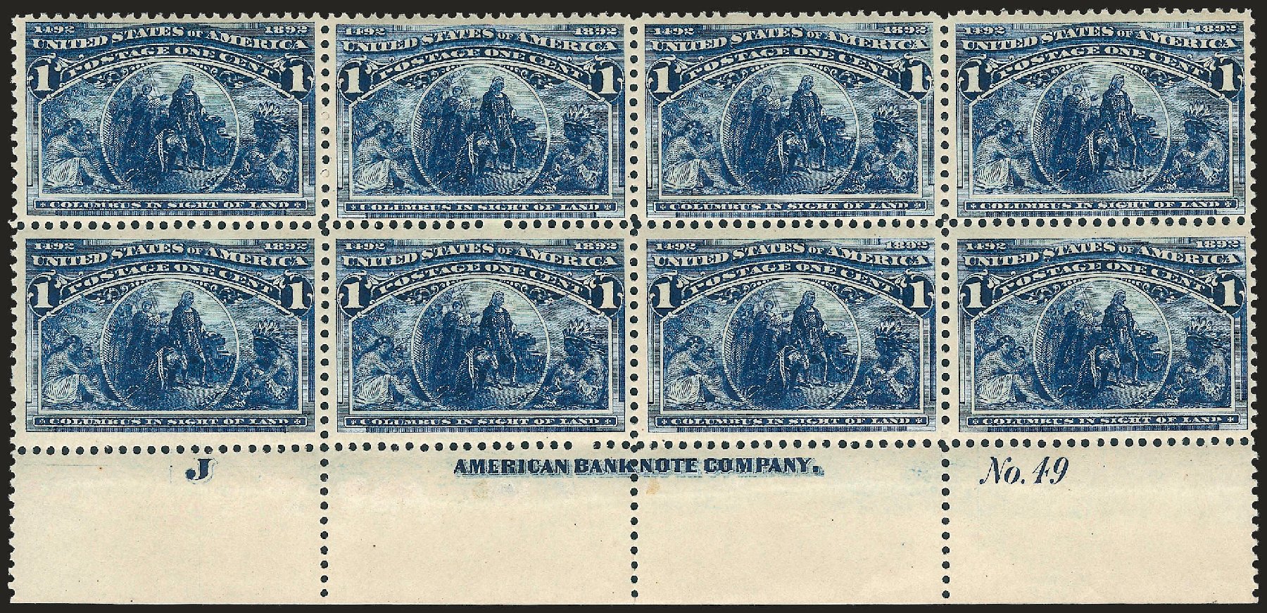 Price of US Stamps Scott Catalogue #230: 1893 1c Columbian Exposition. Robert Siegel Auction Galleries, Apr 2009, Sale 971, Lot 1003