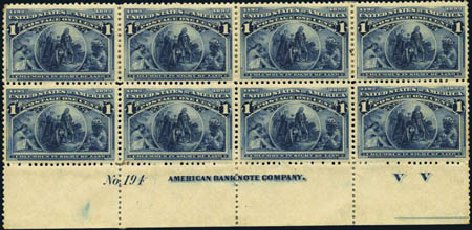 US Stamp Values Scott Catalog #230: 1c 1893 Columbian Exposition. Harmer-Schau Auction Galleries, Aug 2012, Sale 94, Lot 1296