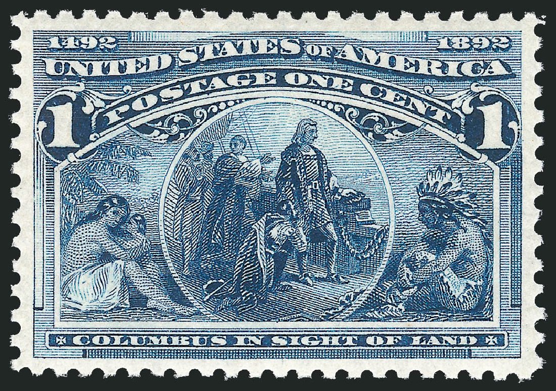 Cost of US Stamp Scott Cat. #230 - 1893 1c Columbian Exposition. Robert Siegel Auction Galleries, Oct 2011, Sale 1014, Lot 1466