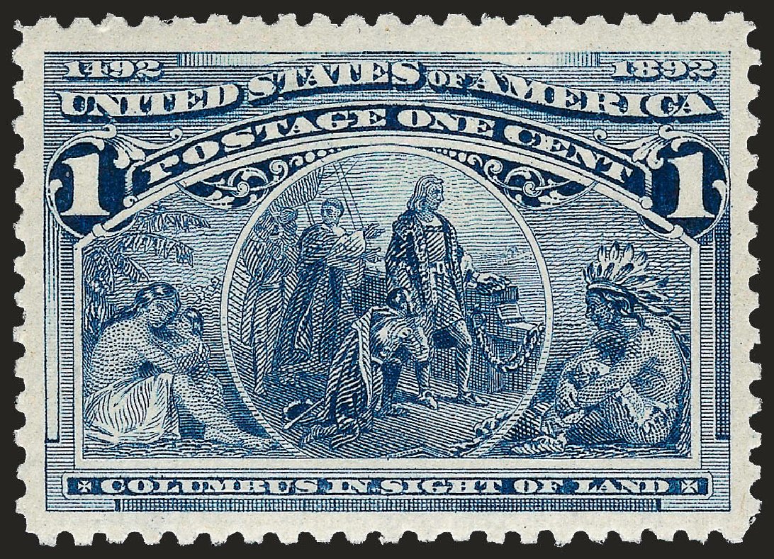Value of US Stamps Scott 230: 1c 1893 Columbian Exposition. Robert Siegel Auction Galleries, Sep 2008, Sale 962, Lot 2486