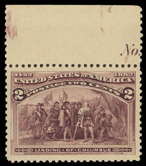 US Stamps Prices Scott 231 - 1893 2c Columbian Exposition. Daniel Kelleher Auctions, Jun 2012, Sale 630, Lot 1497