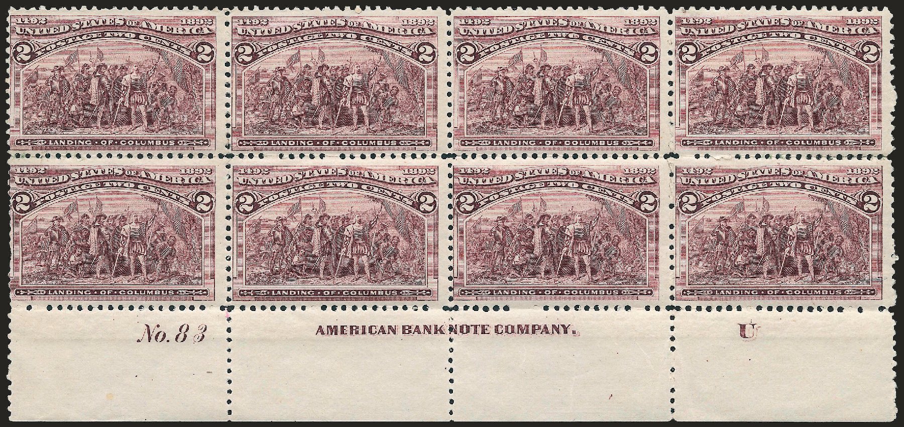 Cost of US Stamps Scott Cat. 231 - 1893 2c Columbian Exposition. Robert Siegel Auction Galleries, Apr 2009, Sale 971, Lot 1067
