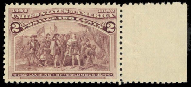 Cost of US Stamps Scott Catalog 231: 2c 1893 Columbian Exposition. Daniel Kelleher Auctions, Mar 2013, Sale 635, Lot 328