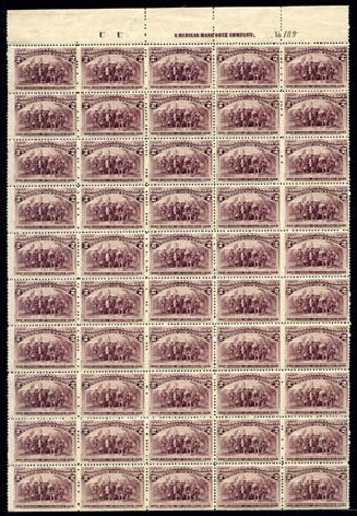 Values of US Stamp Scott Catalog #231: 1893 2c Columbian Exposition. Harmer-Schau Auction Galleries, Aug 2011, Sale 90, Lot 1349
