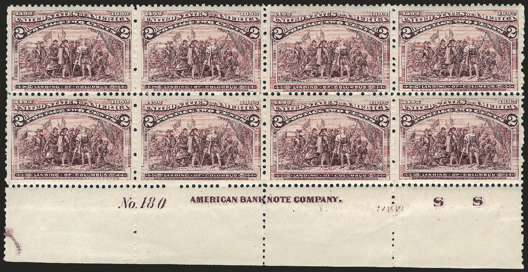 Prices of US Stamp Scott Catalogue 231: 2c 1893 Columbian Exposition. Robert Siegel Auction Galleries, Apr 2009, Sale 971, Lot 1099