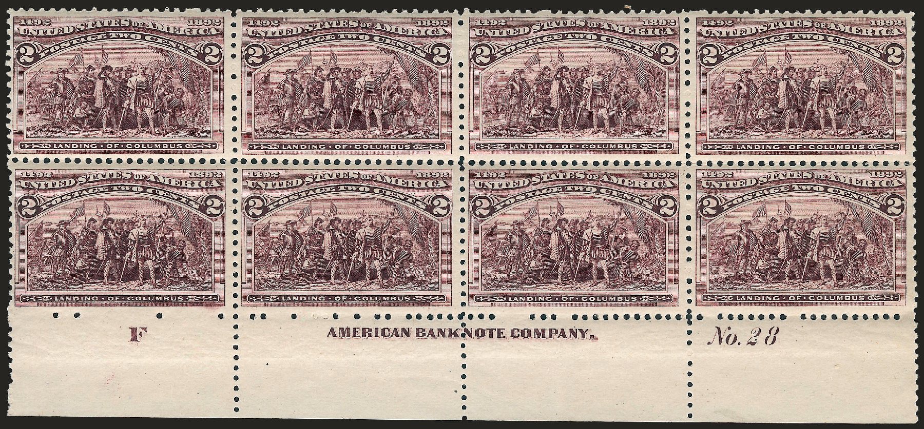 Value of US Stamp Scott Catalogue # 231 - 1893 2c Columbian Exposition. Robert Siegel Auction Galleries, Apr 2009, Sale 971, Lot 1050