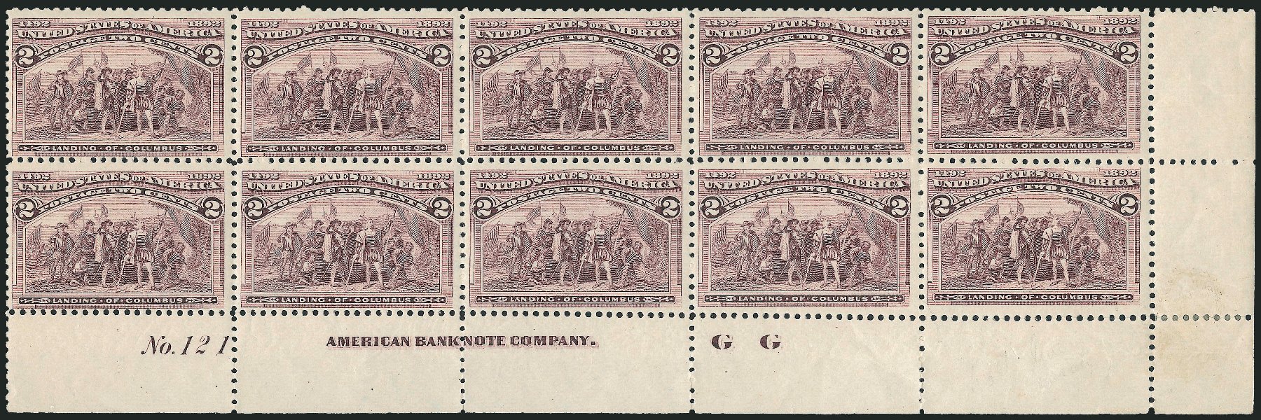 US Stamp Values Scott Catalogue 231: 2c 1893 Columbian Exposition. Robert Siegel Auction Galleries, Sep 2009, Sale 976, Lot 1670