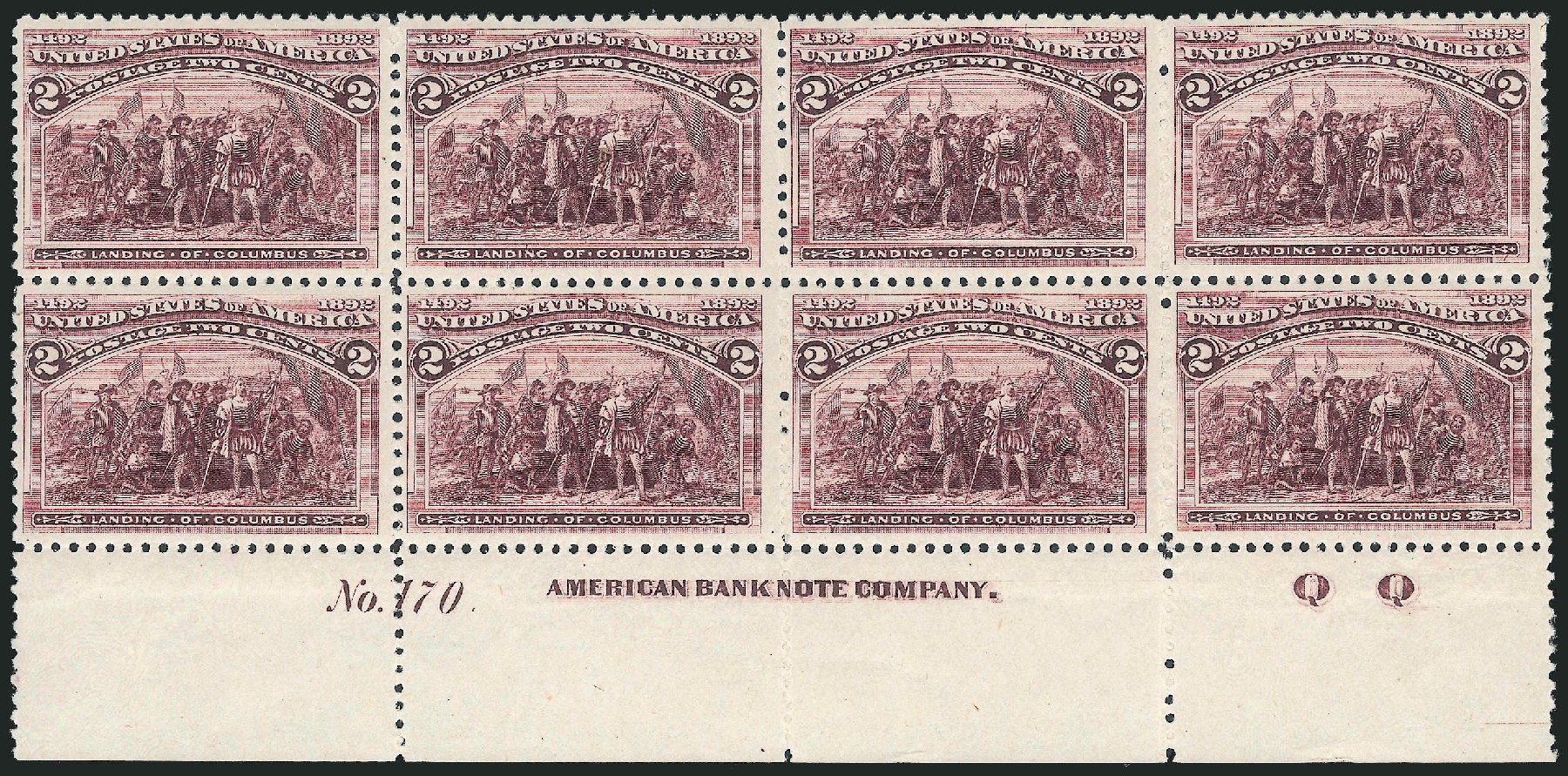 Costs of US Stamps Scott Cat. 231 - 1893 2c Columbian Exposition. Robert Siegel Auction Galleries, Dec 2012, Sale 1037, Lot 1801