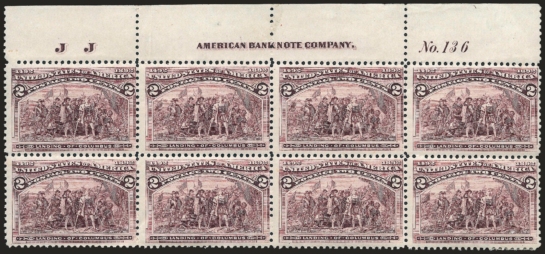 Costs of US Stamps Scott Cat. 231: 1893 2c Columbian Exposition. Robert Siegel Auction Galleries, Apr 2009, Sale 971, Lot 1081