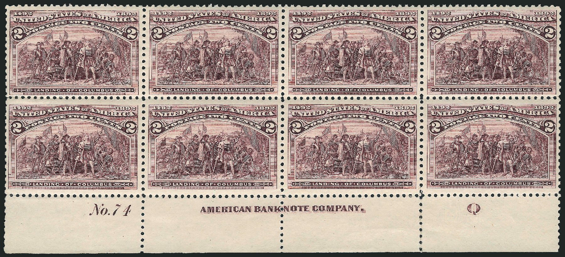 US Stamps Values Scott Catalog # 231 - 2c 1893 Columbian Exposition. Robert Siegel Auction Galleries, Nov 2013, Sale 1061, Lot 3664