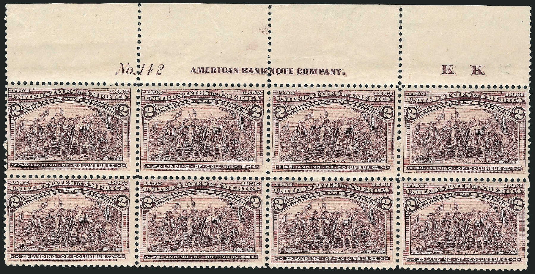 US Stamp Price Scott #231 - 2c 1893 Columbian Exposition. Robert Siegel Auction Galleries, Apr 2009, Sale 971, Lot 1084