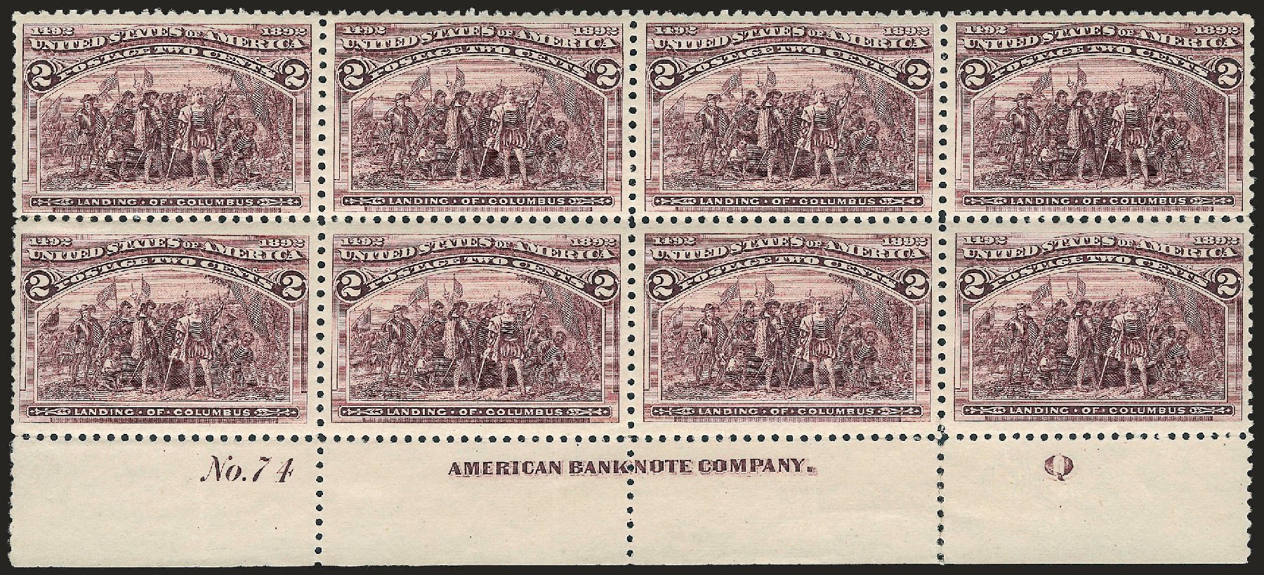 US Stamp Value Scott 231 - 2c 1893 Columbian Exposition. Robert Siegel Auction Galleries, Apr 2009, Sale 971, Lot 1065