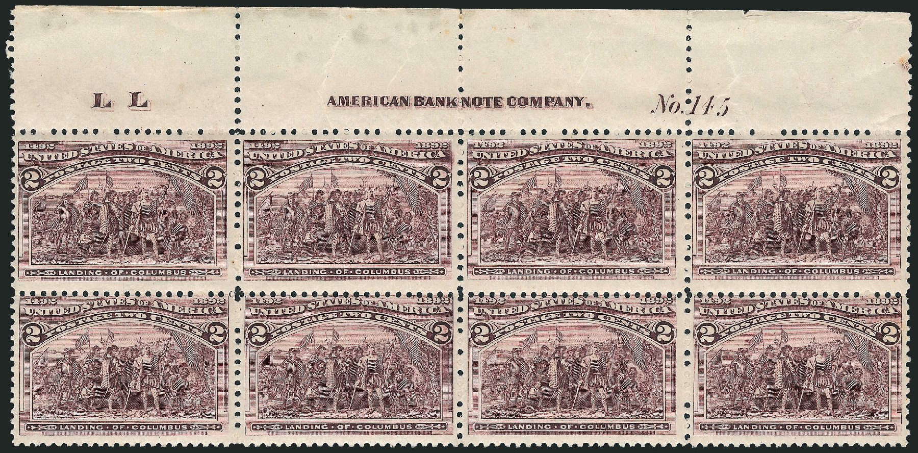 Value of US Stamp Scott Catalog #231 - 2c 1893 Columbian Exposition. Robert Siegel Auction Galleries, Apr 2009, Sale 971, Lot 1085