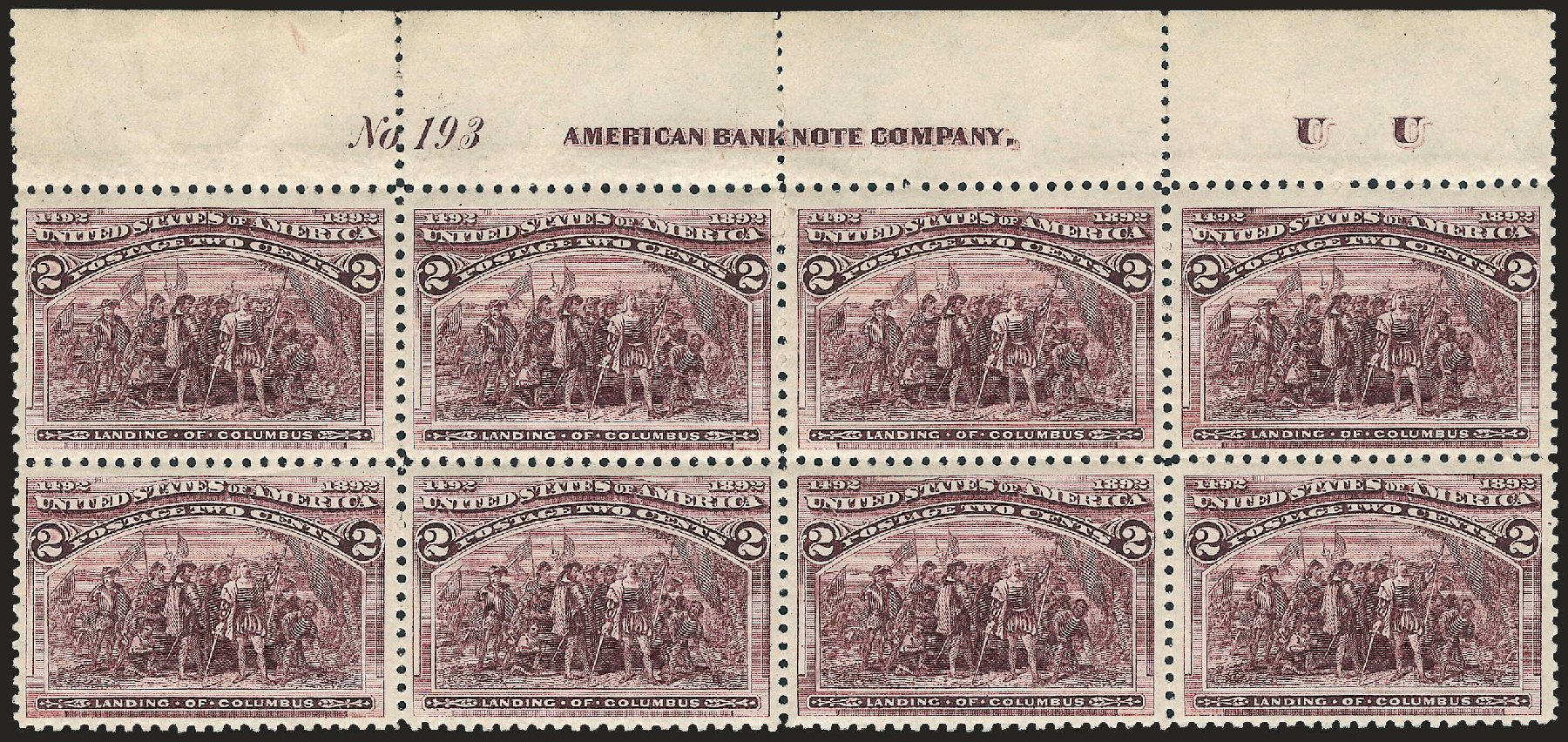 US Stamps Values Scott Catalog # 231: 2c 1893 Columbian Exposition. Robert Siegel Auction Galleries, Apr 2009, Sale 971, Lot 1105