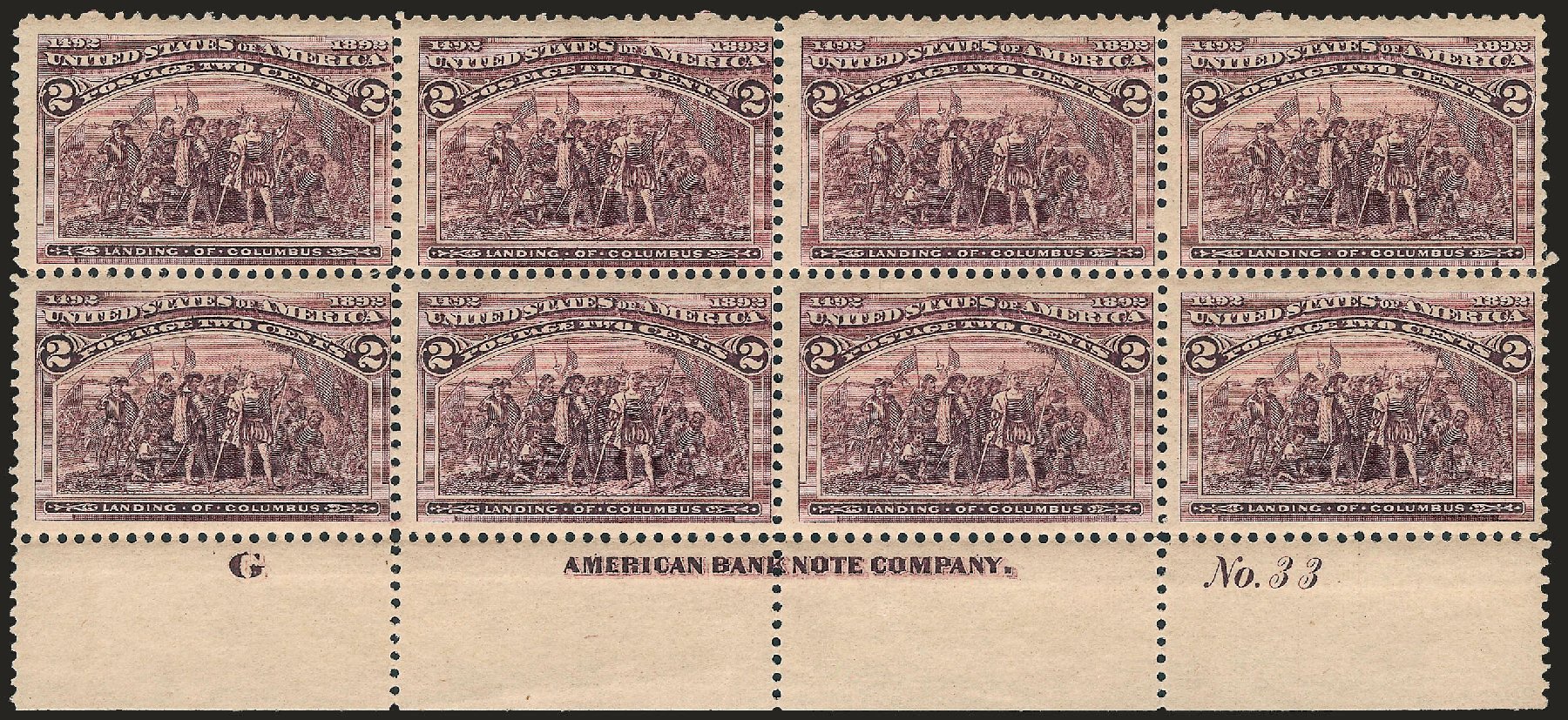 US Stamps Value Scott 231: 1893 2c Columbian Exposition. Robert Siegel Auction Galleries, Apr 2009, Sale 971, Lot 1052