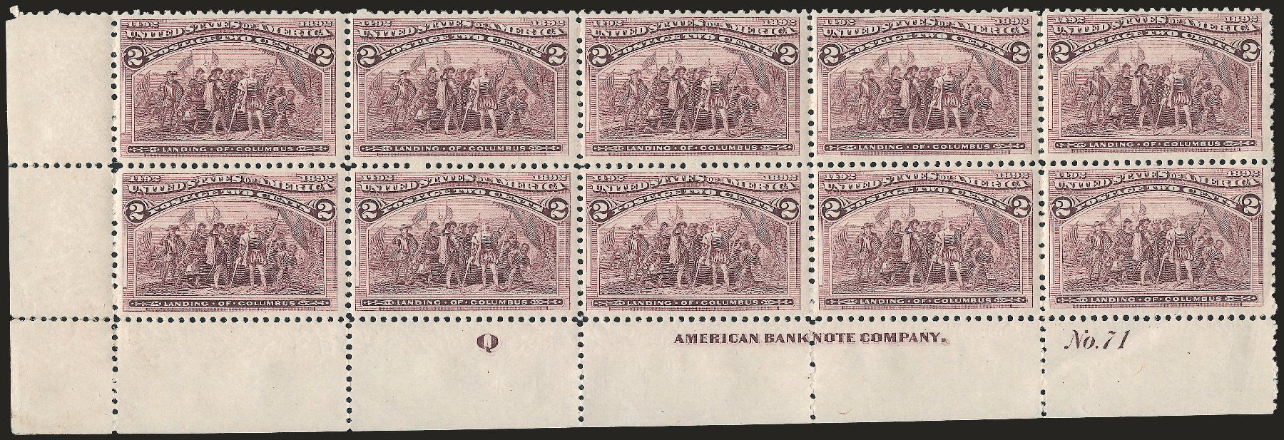 Prices of US Stamps Scott Cat. # 231: 1893 2c Columbian Exposition. Robert Siegel Auction Galleries, Apr 2009, Sale 971, Lot 1062