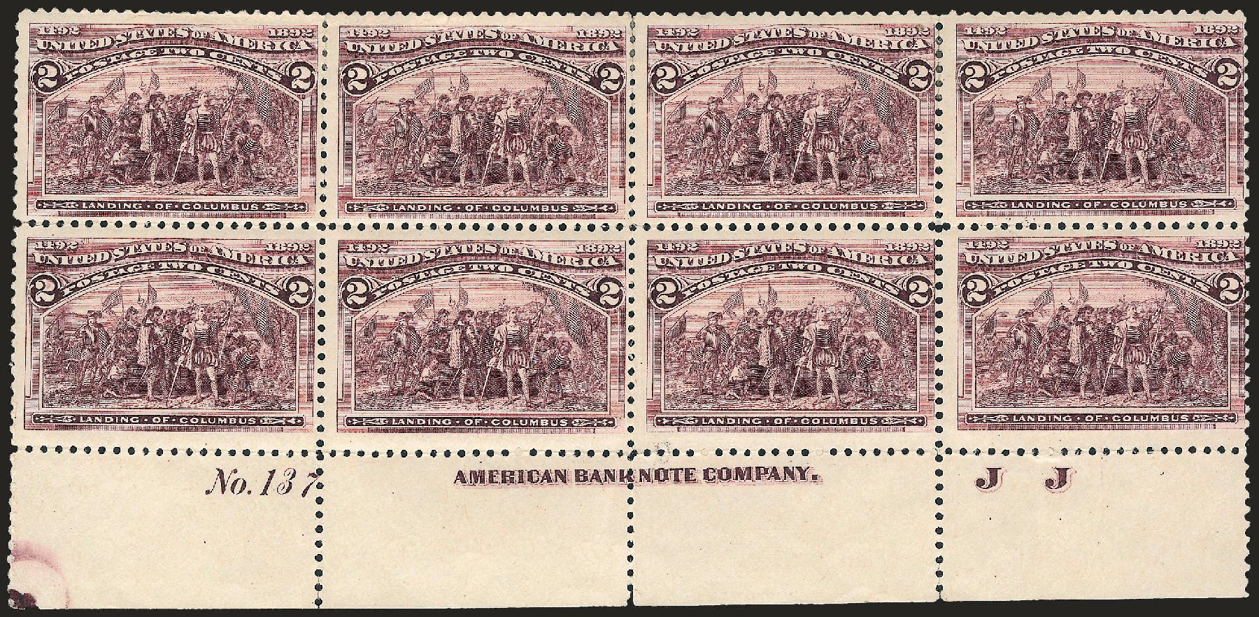 US Stamps Prices Scott Catalogue #231: 2c 1893 Columbian Exposition. Robert Siegel Auction Galleries, Apr 2009, Sale 971, Lot 1082