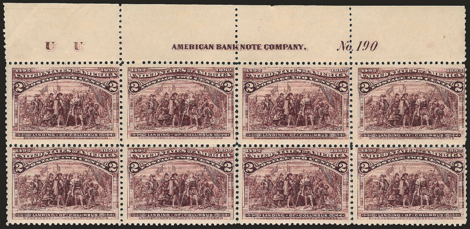 Cost of US Stamps Scott Cat. 231: 2c 1893 Columbian Exposition. Robert Siegel Auction Galleries, Apr 2009, Sale 971, Lot 1102