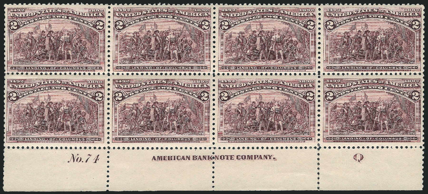 US Stamp Price Scott 231: 1893 2c Columbian Exposition. Robert Siegel Auction Galleries, Sep 2009, Sale 976, Lot 1672