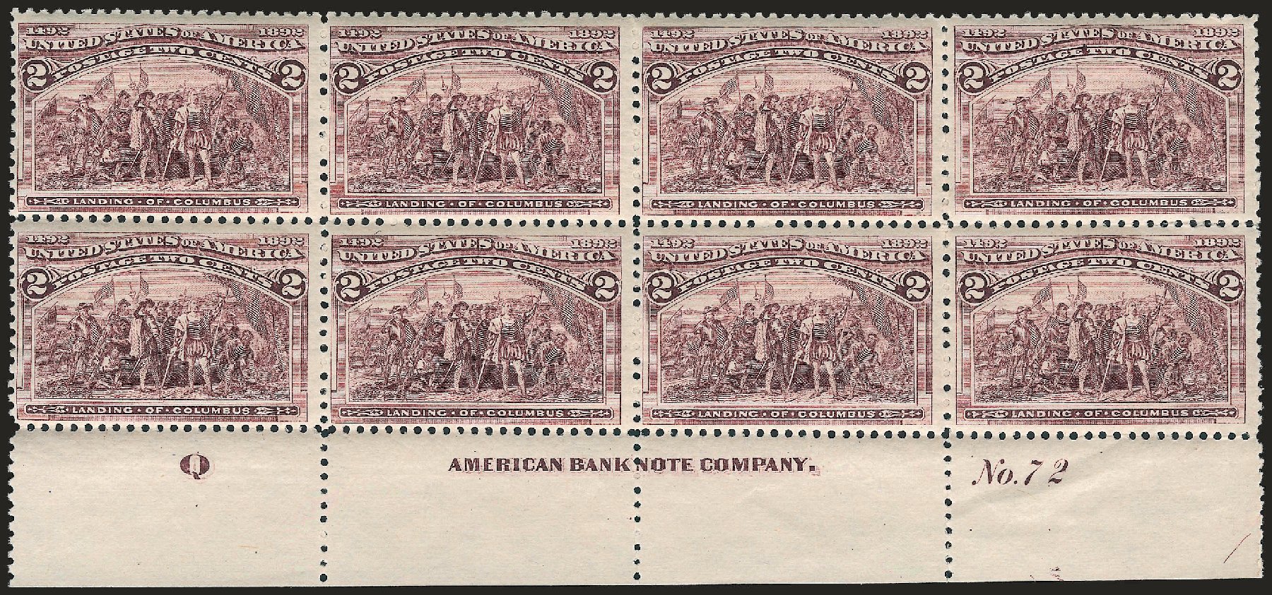 US Stamp Prices Scott #231: 1893 2c Columbian Exposition. Robert Siegel Auction Galleries, Apr 2009, Sale 971, Lot 1063