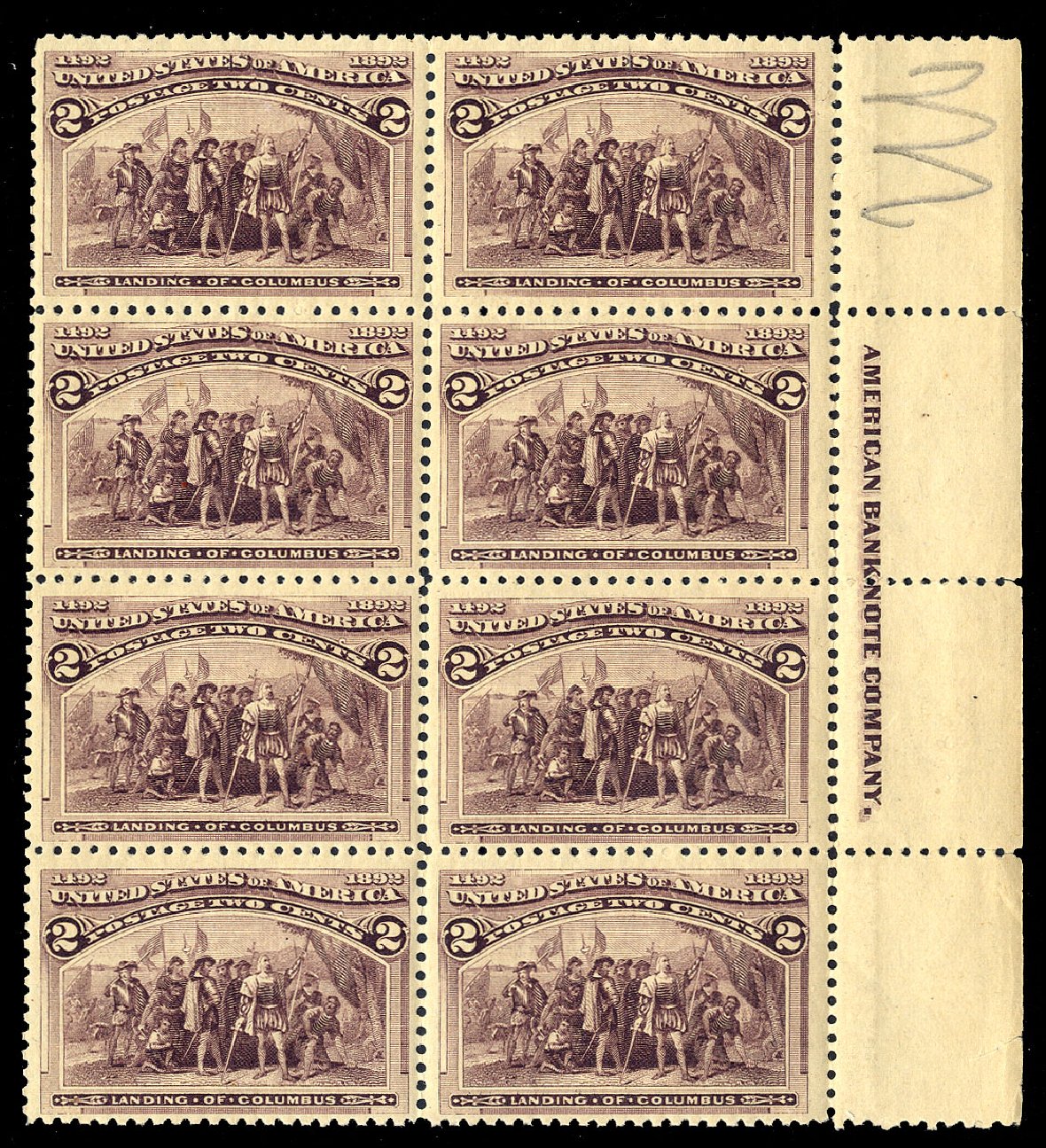 US Stamps Values Scott Catalogue #231 - 2c 1893 Columbian Exposition. Cherrystone Auctions, Nov 2009, Sale 200911, Lot 3086