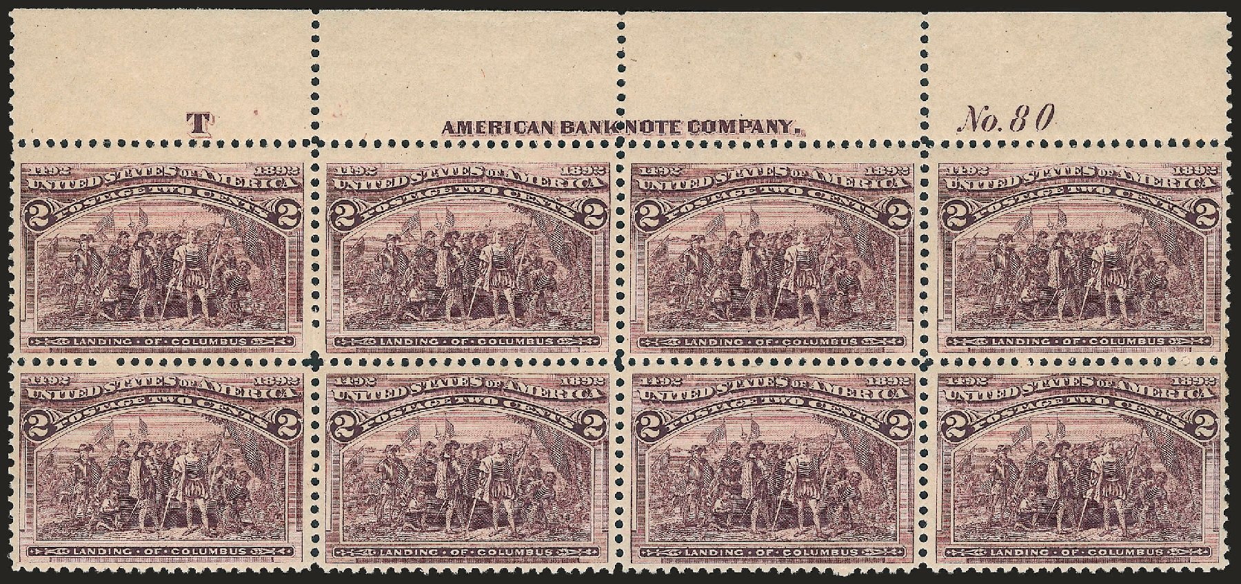 US Stamps Value Scott Catalogue 231 - 1893 2c Columbian Exposition. Robert Siegel Auction Galleries, Apr 2009, Sale 971, Lot 1066