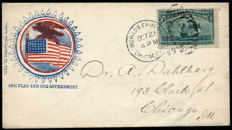 US Stamps Prices Scott Cat. # 232 - 3c 1893 Columbian Exposition. Harmer-Schau Auction Galleries, Oct 2010, Sale 87, Lot 197