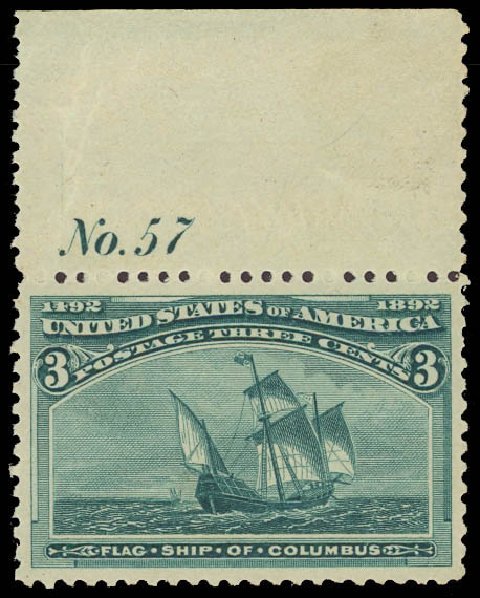 Prices of US Stamp Scott Catalogue # 232: 3c 1893 Columbian Exposition. Daniel Kelleher Auctions, Aug 2012, Sale 631, Lot 907