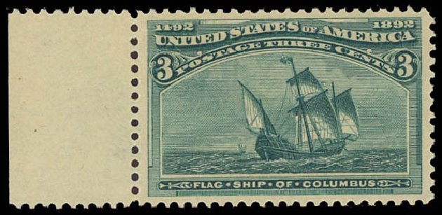 Price of US Stamp Scott 232 - 1893 3c Columbian Exposition. Daniel Kelleher Auctions, Oct 2012, Sale 632, Lot 1127