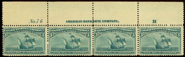 US Stamps Prices Scott Catalog 232 - 1893 3c Columbian Exposition. Daniel Kelleher Auctions, Mar 2013, Sale 635, Lot 337