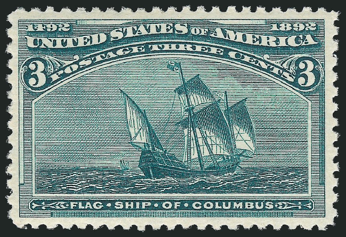 US Stamp Values Scott # 232: 3c 1893 Columbian Exposition. Robert Siegel Auction Galleries, Oct 2011, Sale 1014, Lot 1477